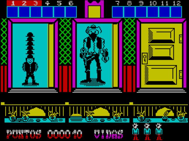 West Bank - ZX Spectrum game screenshot (1985) by Dinamic